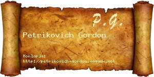Petrikovich Gordon névjegykártya
